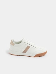 Yours Curve White Extra-Wide Fit Side Stripe Gum Sole Trainers - Image 3 of 5