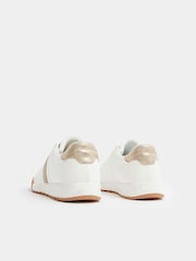 Yours Curve White Extra-Wide Fit Side Stripe Gum Sole Trainers - Image 4 of 5