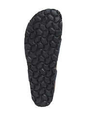 Celtic & Co. Blue Leather Woven Detail Low Wedges Sandals - Image 6 of 6