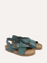 Celtic & Co. Green Crossover Buckle Sandals - Image 4 of 6