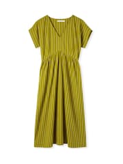Celtic & Co. Yellow Cotton Wrap Waist Strap Midi Dress - Image 5 of 7
