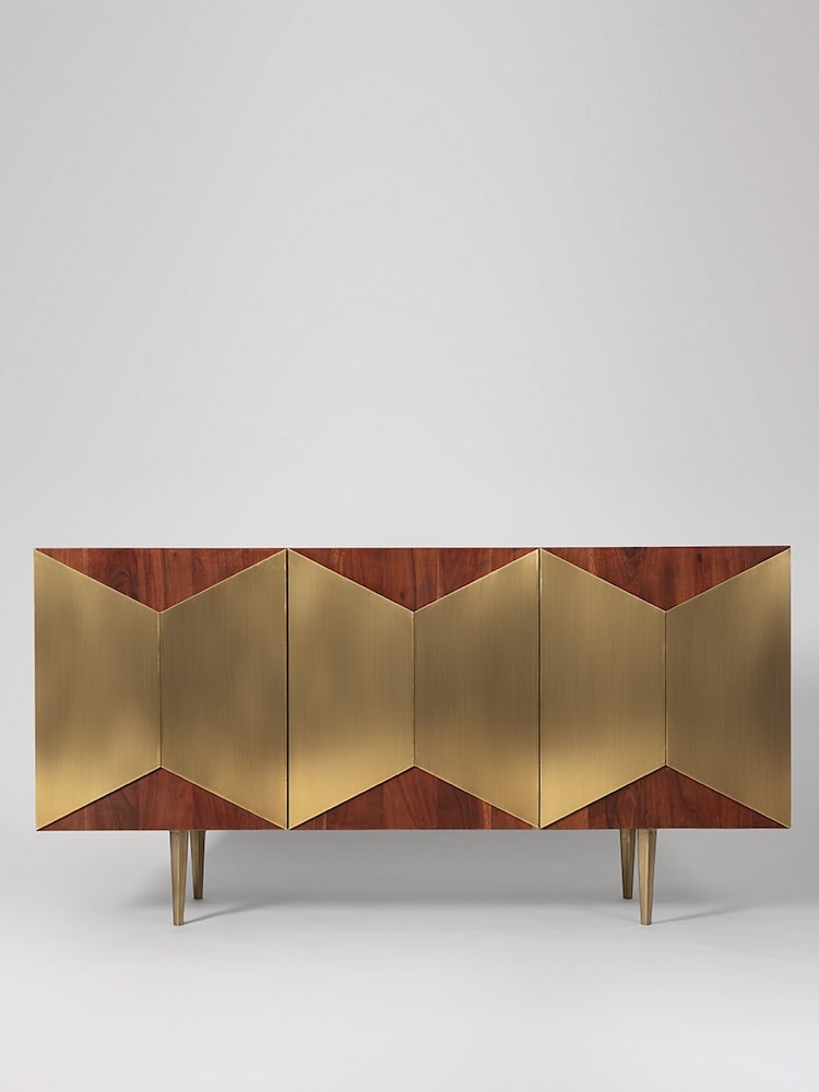 Swoon Brass Grace Three Door Sideboard - Image 1 of 5