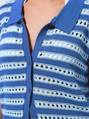 Yours Curve Blue Limited Knitted Shirt - Image 4 of 5