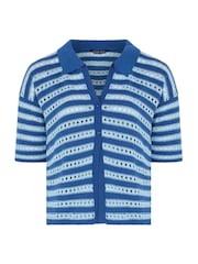 Yours Curve Blue Limited Knitted Shirt - Image 5 of 5