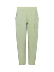 PixieGirl Petite Green Crinkle Barrel Leg Trousers - Image 5 of 5