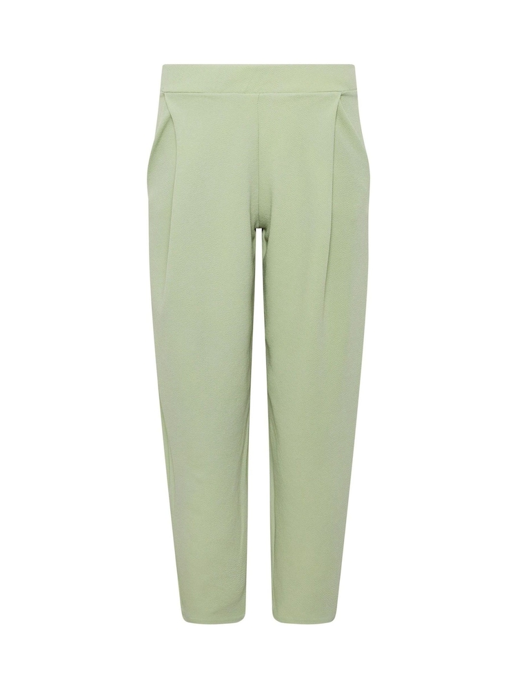 PixieGirl Petite Green Crinkle Barrel Leg Trousers - Image 5 of 5