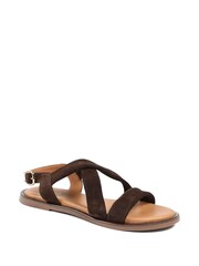 Jones Bootmaker Choco Suede Regular Fit Hali Leather Sandals - Image 2 of 5