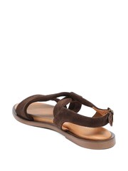 Jones Bootmaker Choco Suede Regular Fit Hali Leather Sandals - Image 3 of 5