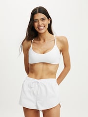 Cotton On White Ultra Soft Scoop V-Neck Crop Top - Image 1 of 4