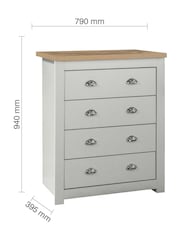 Birlea Grey Highgate 4 Drawer Chest - Image 4 of 7