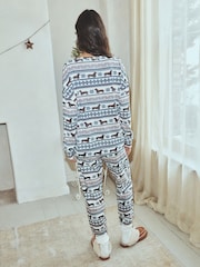 Navy Dachshund Long Sleeve Pyjamas - Image 3 of 4