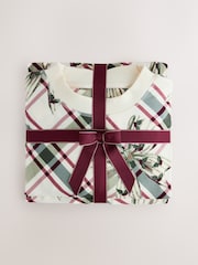 Oatmeal Argyle Bows Cosy Long Sleeve Pyjamas - Image 10 of 10