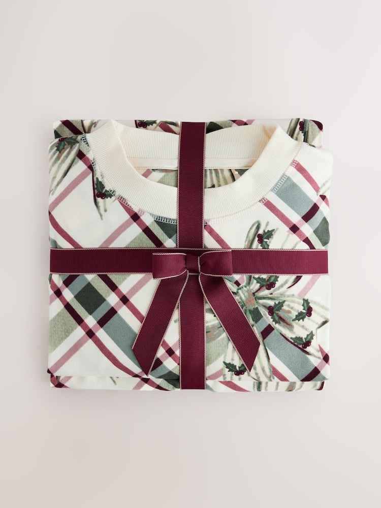 Oatmeal Argyle Bows Cosy Long Sleeve Pyjamas - Image 10 of 10 Oatmeal Argyle Bows Cosy Long Sleeve Pyjamas - Image 10 of 10