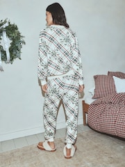 Oatmeal Argyle Bows Cosy Long Sleeve Pyjamas - Image 3 of 10