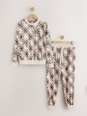Oatmeal Argyle Bows Cosy Long Sleeve Pyjamas - Image 7 of 10