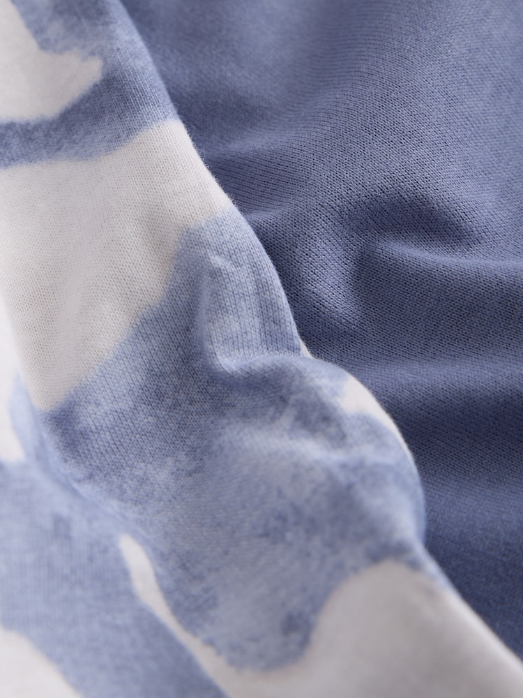 Blue Leaves Short Sleeve Pyjamas - Image 2 of 3 Blue Leaves Short Sleeve Pyjamas - Image 2 of 3