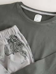 Charcoal Grey Hamish The Highland Cow - Long sleeve Pyjamas - Larawan 3 ng 3