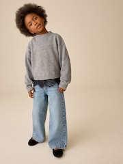 Grey Lace trim Knitted Jumper (3-16yrs) - Image 1 of 4
