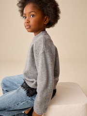 Grey Lace trim Knitted Jumper (3-16yrs) - Image 2 of 4
