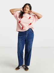 Simply Be Pink Just Chillin' Knitted T-Shirt - Image 1 of 4