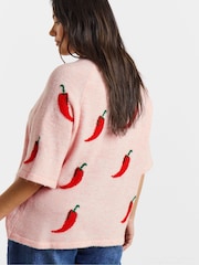 Simply Be Pink Just Chillin' Knitted T-Shirt - Image 2 of 4