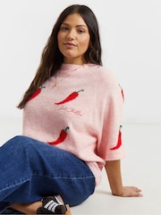 Simply Be Pink Just Chillin' Knitted T-Shirt - Image 3 of 4