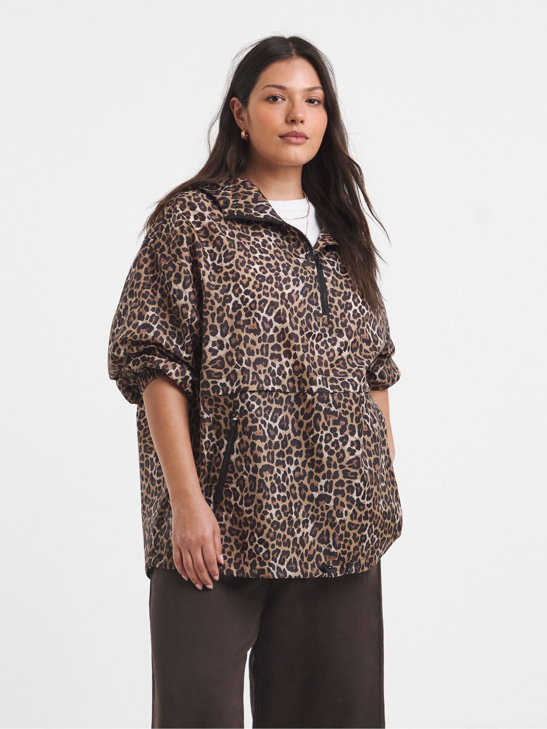 Buy Simply Be Animal Leopard Print Overhead Rain Jacket from the