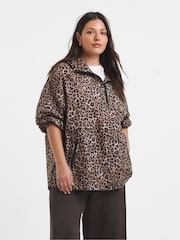 Simply Be Animal Leopard Print Overhead Rain Mac Jacket - Image 1 of 4