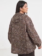 Simply Be Animal Leopard Print Overhead Rain Mac Jacket - Image 2 of 4