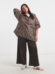 Simply Be Animal Leopard Print Overhead Rain Mac Jacket - Image 3 of 4