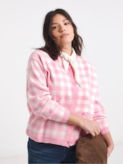 Simply Be Gingham Crew Neck Cardigan - Bild 3 von 4