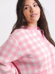 Simply Be Gingham Crew Neck Cardigan - Bild 4 von 4