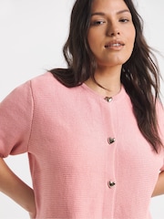 Simply Be Pink Short Sleeve Peplum Cardigan - Image 4 of 4