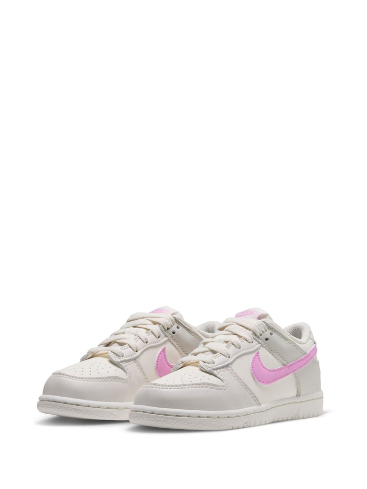 Nike Natural Pink Junior Dunk Low Trainers - Image 2 of 7 Nike Natural Pink Junior Dunk Low Trainers - Image 2 of 7