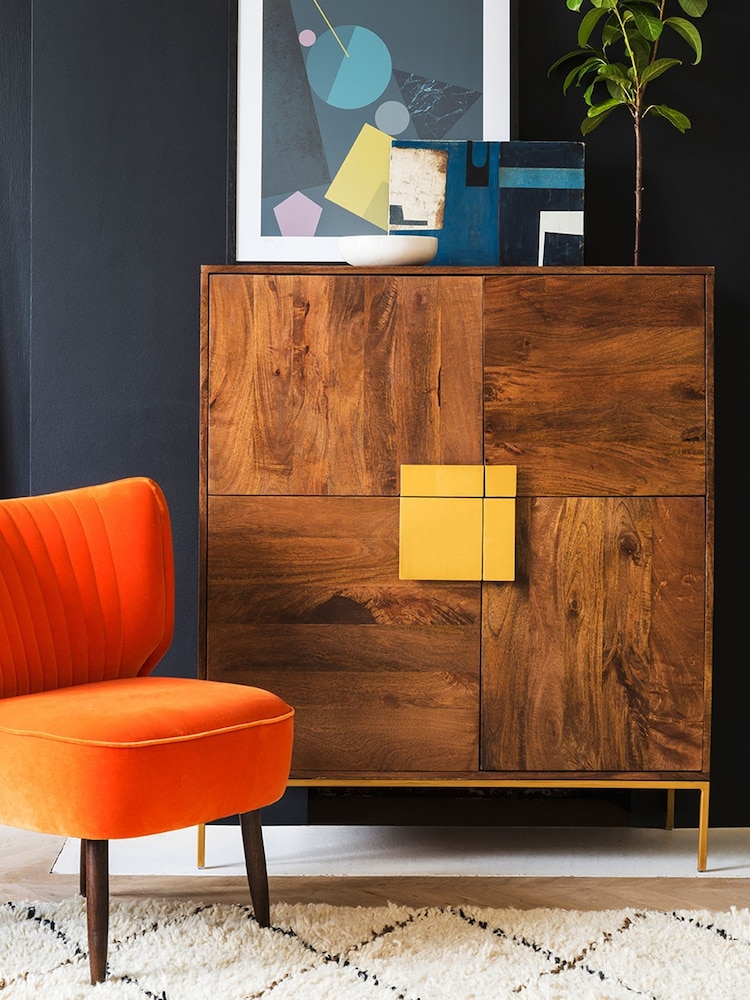 Swoon Mid Brown Banner Mango Wood Four Door Cabinet - Image 2 of 7