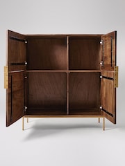 Swoon Mid Brown Banner Mango Wood Four Door Cabinet - Image 3 of 7