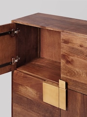 Swoon Mid Brown Banner Mango Wood Four Door Cabinet - Image 4 of 7