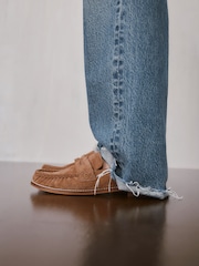 Tan Brown - Mga Loafer na may Ruched na Katad na Forever Comfort® - Larawan 4 ng 9