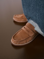 Tan Brown - Mga Loafer na may Ruched na Katad na Forever Comfort® - Larawan 5 ng 9