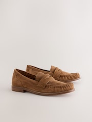 Tan Brown - Mga Loafer na may Ruched na Katad na Forever Comfort® - Larawan 6 ng 9