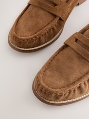 Tan Brown - Mga Loafer na may Ruched na Katad na Forever Comfort® - Larawan 8 ng 9