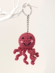FatFace Pink Octopus Crochet Keyring - Image 1 of 3