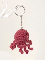 FatFace Pink Octopus Crochet Keyring - Image 2 of 3