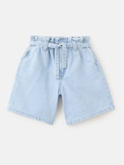 Mango Blue Drawstring Denim Shorts - Image 1 of 3