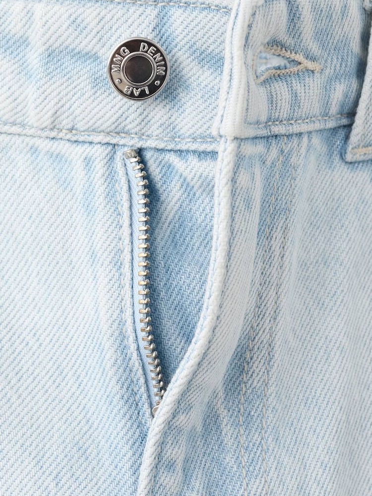 Mango Blue WIde Leg Star Denim Jeans - Image 5 of 5