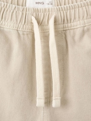 Mango Nude Drawstring Denim Shorts - Image 3 of 3