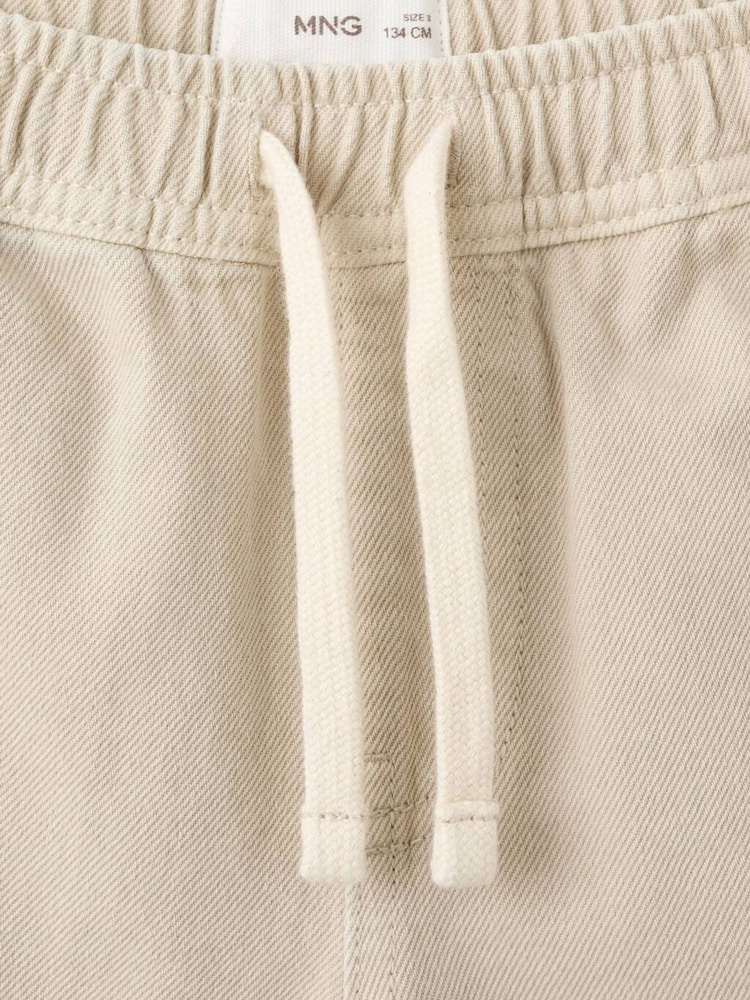 Mango Nude Drawstring Denim Shorts - Image 3 of 3