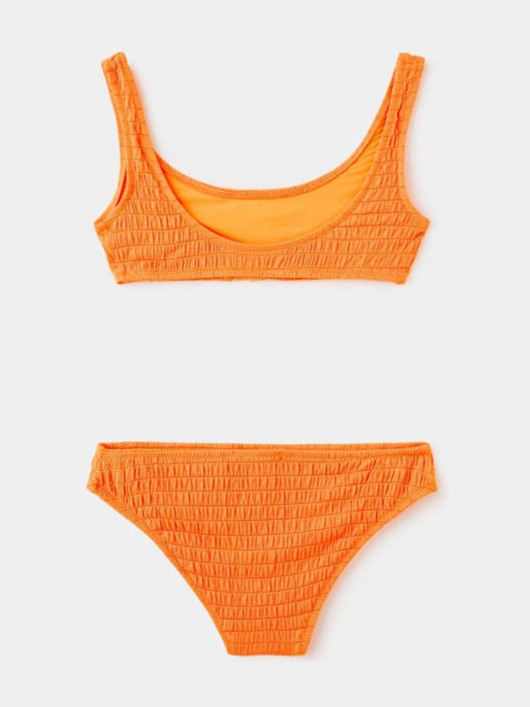 Mango Orange Shirred Shell Detail Bikini - Image 2 of 4