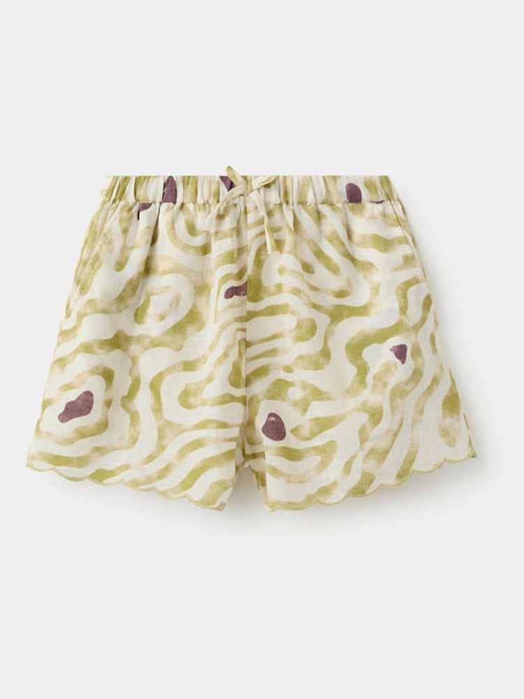 Mango Green Frill Hem Shorts - Image 1 of 4