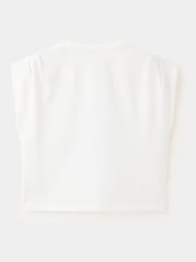 Mango White Sleeveless T-Shirt - Image 2 of 4